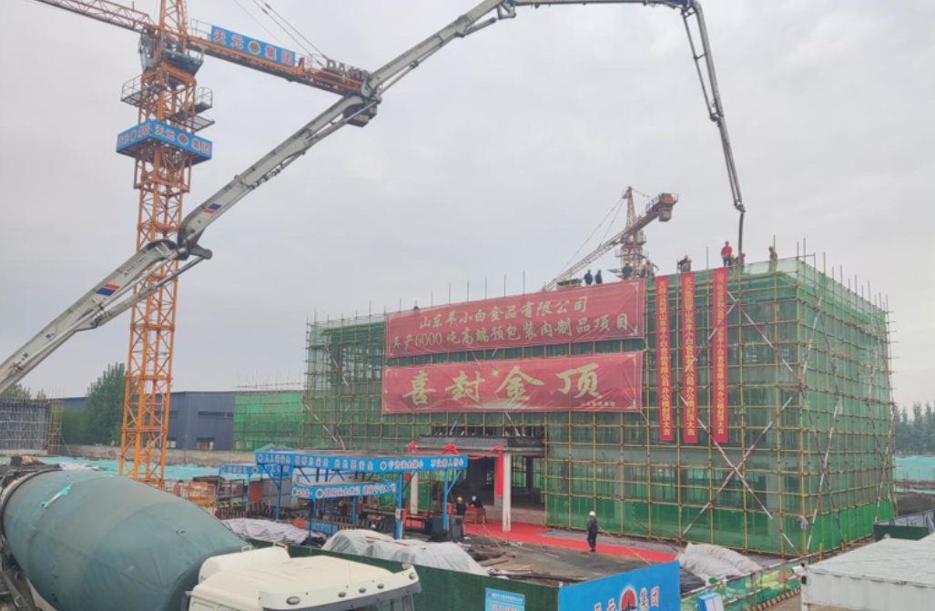 年產(chǎn)6000噸高端預包裝肉制品食品辦公樓項目封頂儀式順利舉行